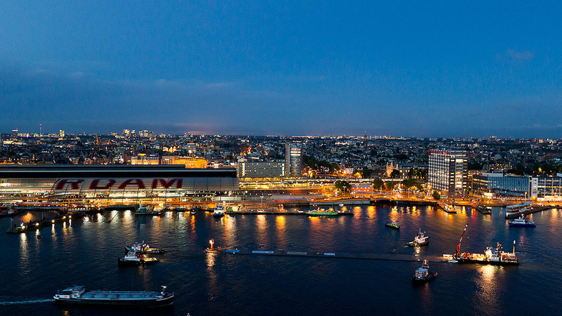 arial view of the noord-zuid line in Amsterdam