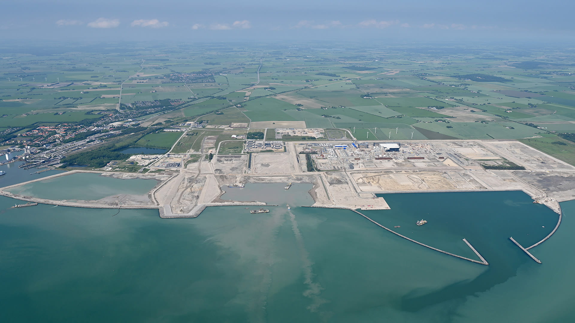 Arial view of a construction site
