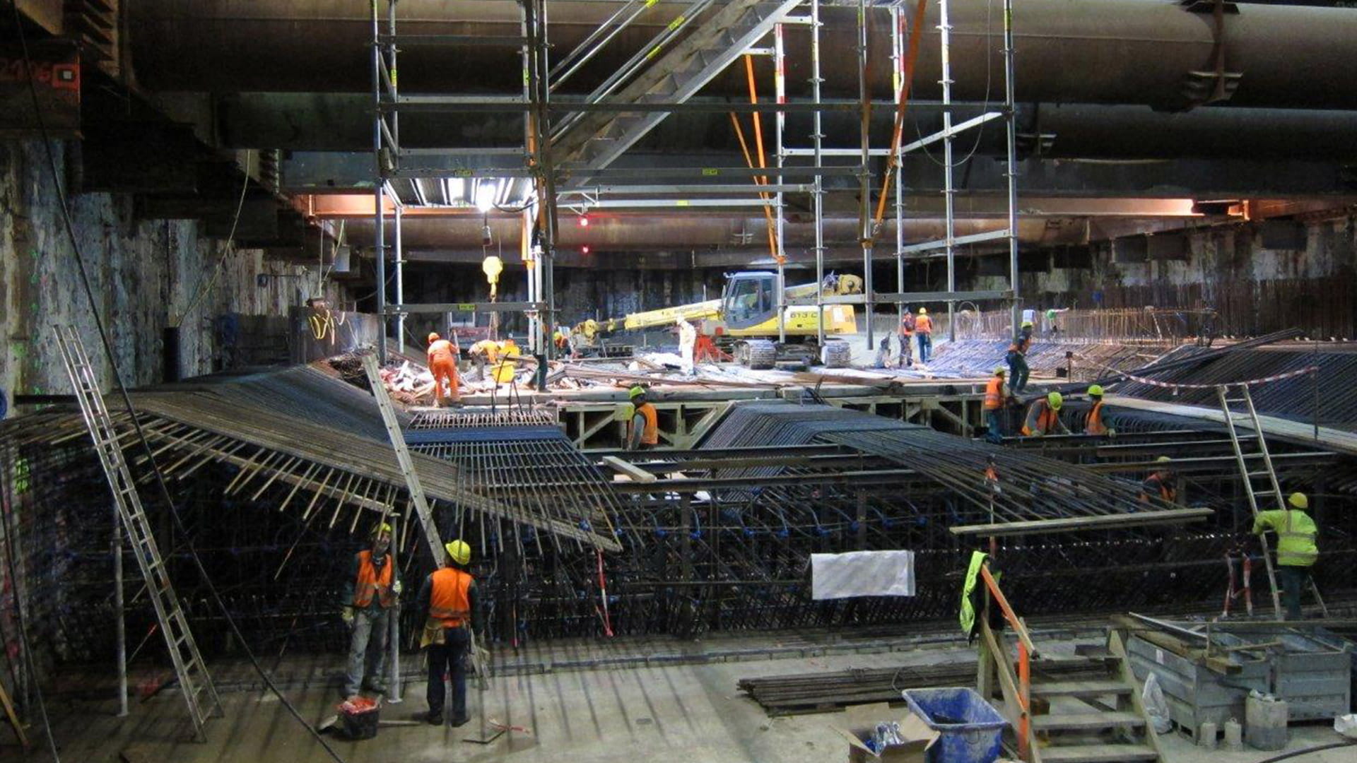 construction site of a metro/tram tunnel 
